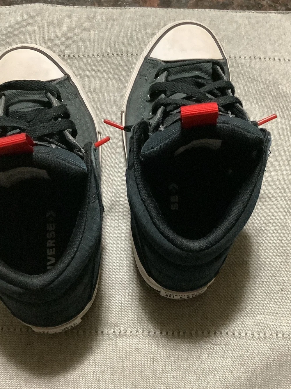 Converse Kids Black Canvas High-Top Sneakers with Red Accents